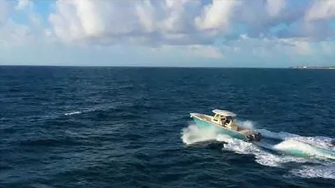 Grady-White Canyon 306 running offshore with "The Grady Guy"