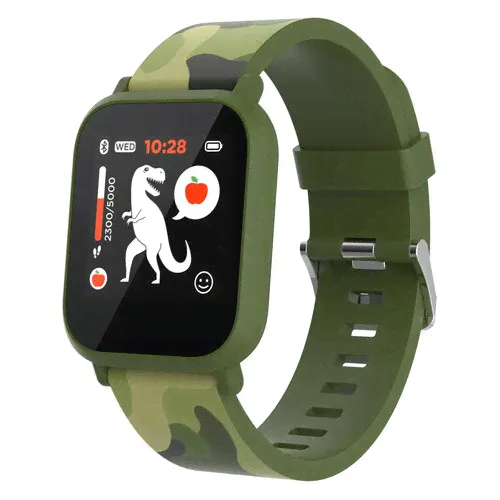 Canyon Смарт-часы Canyon My Dino 1.3", зеленый / зеленый камуфляж [cne-kw33gb] смарт часы