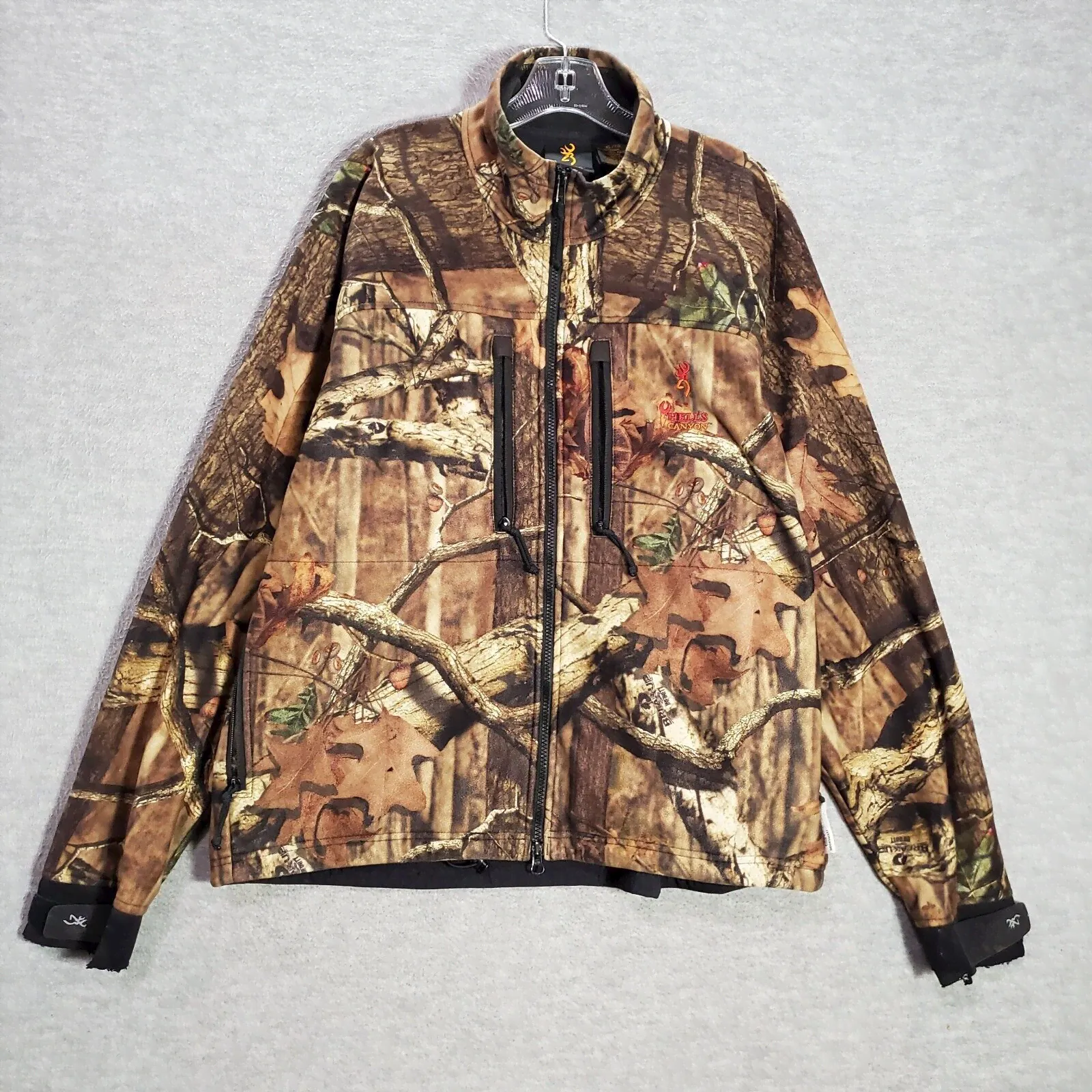 Browning Men Jacket XL Brown Camo Hells Canyon Mossy Oak Full Zip READ