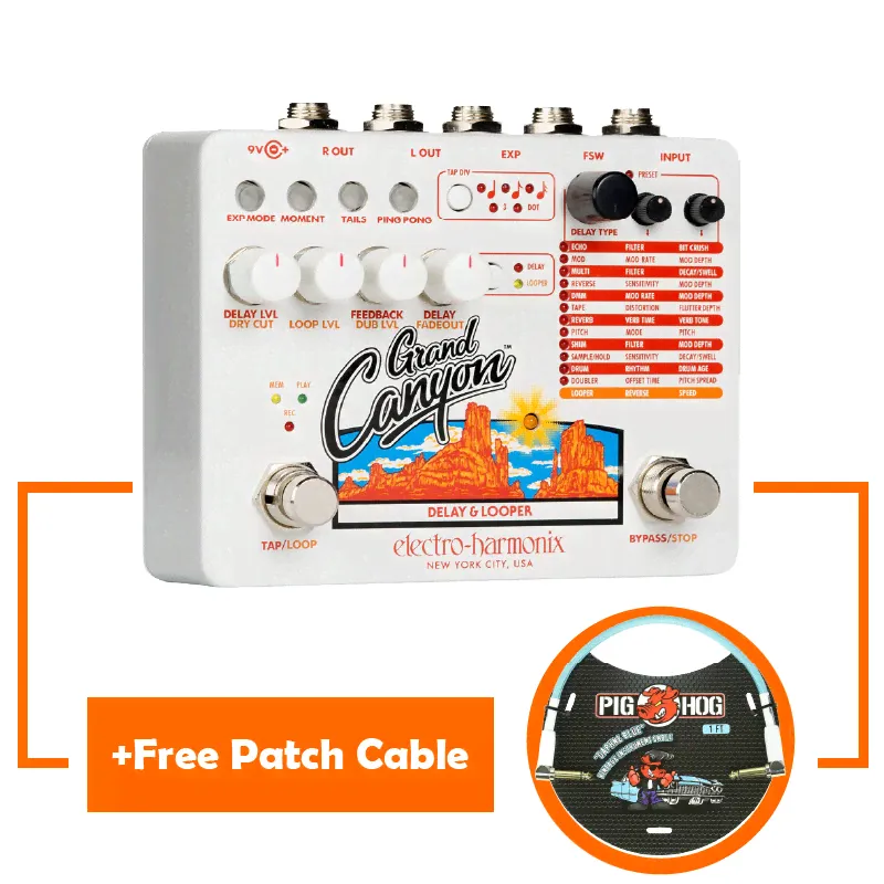 Electro Harmonix Grand Canyon Delay and Looper Pedal - New-0