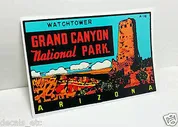 GRAND canyon Desert View Watchtower DECAL, Vintage Style Vinyl Travel Sticker