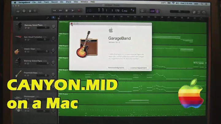 MIDI on a Mac: CANYON.MID in GarageBand
