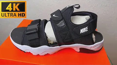 Nike Canyon Sandalias Negras y Blancas 4k HDR