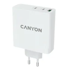 Зарядное устройство сетевое CANYON Wall charger 1 x USB-A, 2 x USB-C 140W, 140Вт, белый
