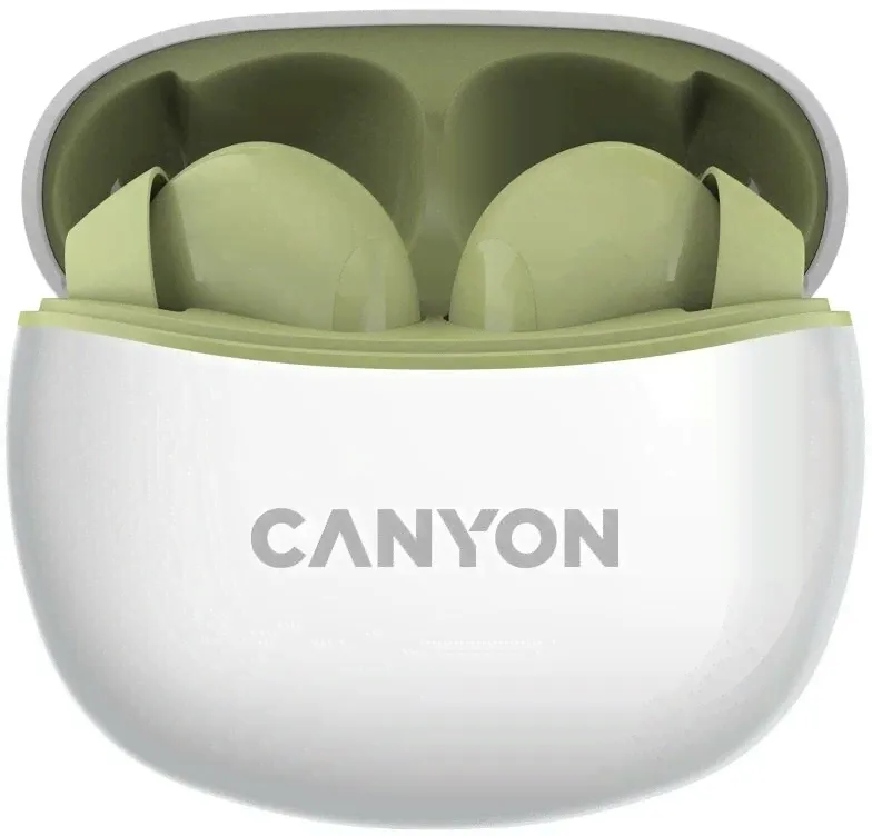 Canyon Наушники Canyon CNS-TWS5GR беспроводные, вкладыши, с микрофоном, TWS, Bluetooth, зеленый наушники-0