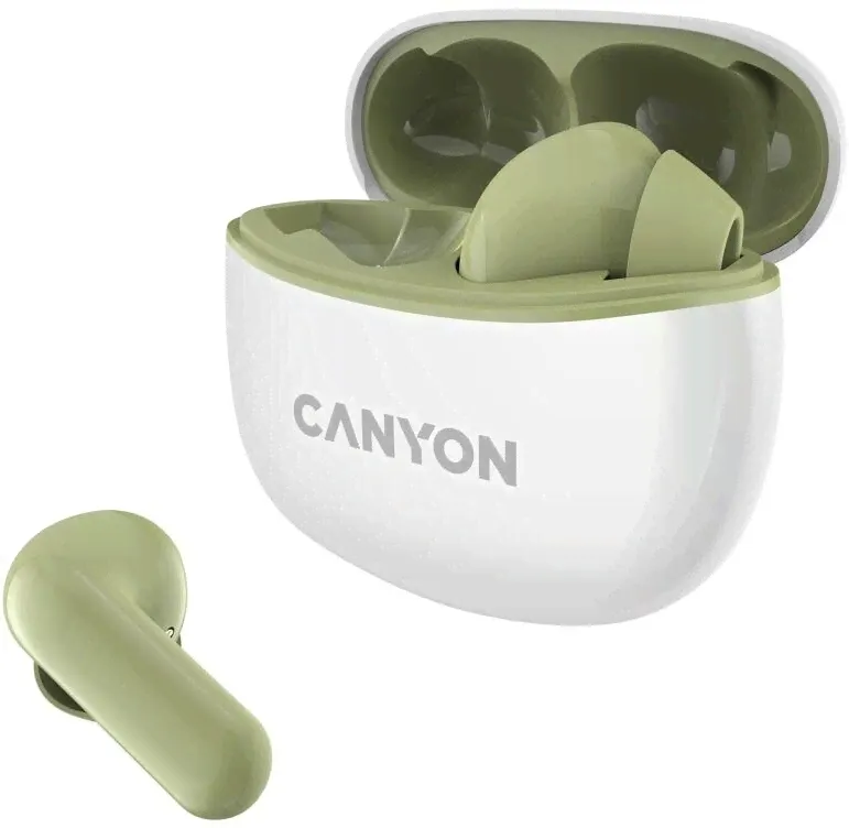 Canyon Наушники Canyon CNS-TWS5GR беспроводные, вкладыши, с микрофоном, TWS, Bluetooth, зеленый наушники-2