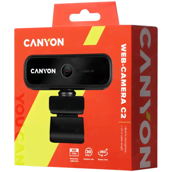 Веб-камера CANYON <CNE-HWC2 Black> Web Camera (USB2.0, 1280x720, микрофон)-2