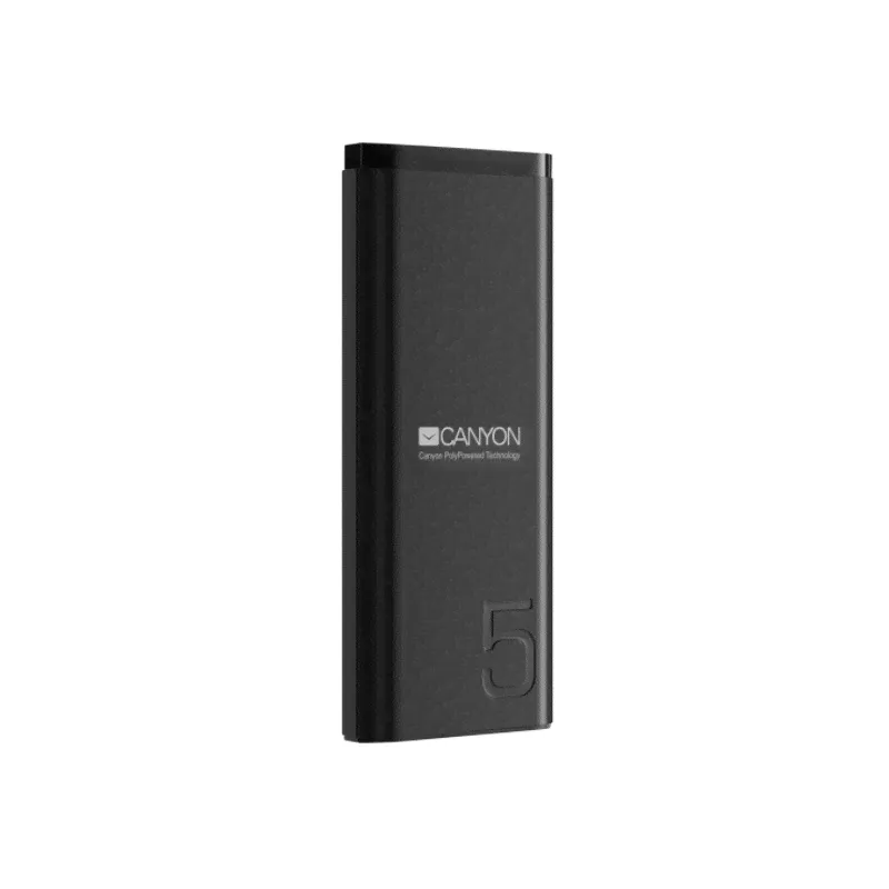 Внешний аккумулятор CANYON PB-53, 5000мAч, Black [cne-cpb05b]