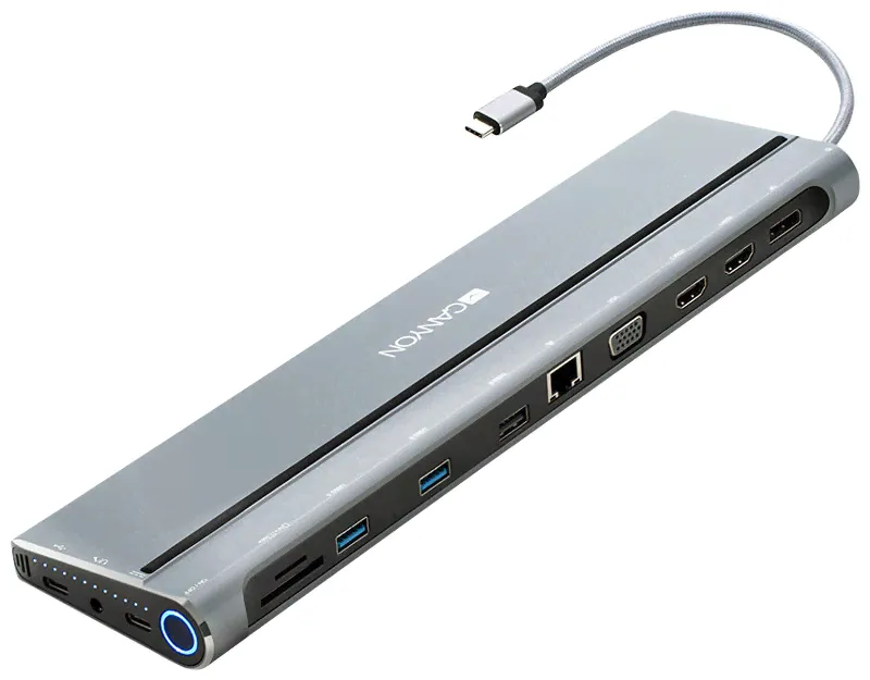 Canyon Многопортовая док-станция Canyon 14-в-1 USB Type C DS-9 картридер / usb-хаб