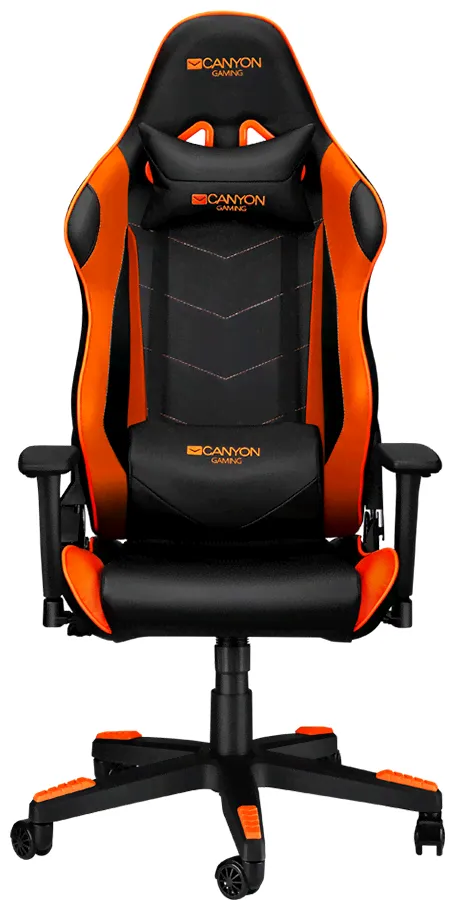 Компьютерное кресло Canyon Deimos GС-4 игровое, обивка: искусственная кожа, цвет: черный/оранжевый