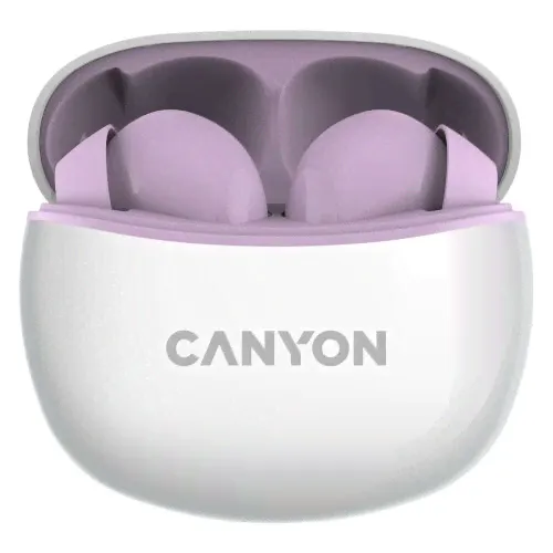 Беспроводные наушники с микрофоном Canyon TWS-5, фиолетовые (CNS-TWS5PU)