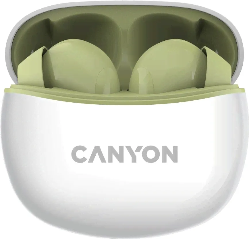 Canyon Наушники беспроводные с микрофоном, Bluetooth, USB Type-C, оливковый-0