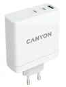 Сетевой адаптер CANYON H-140W с QC3.0 30W + PD GAN 140W, 1xUSB-A + 2xUSB-C, белый (CND-CHA140W01)