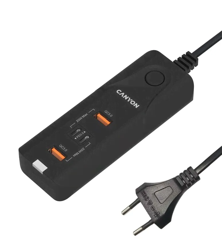 Настольный адаптер для зарядки Canyon H-10 (CNE-CHA10B), 40 Вт, 4 USB порта