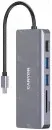 Концентратор USB Type-C Canyon CNS-TDS11 1 х USB 2.0 2 х USB 3.0 USB Type-C RJ-45 HDMI microSD 3.5мм miniJack серый