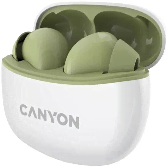Canyon Наушники Canyon CNS-TWS5GR беспроводные, вкладыши, с микрофоном, TWS, Bluetooth, зеленый наушники-3