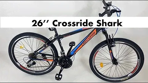26" Crossride Shark черный | Горный велосипед, стальная рама, 21 скорость