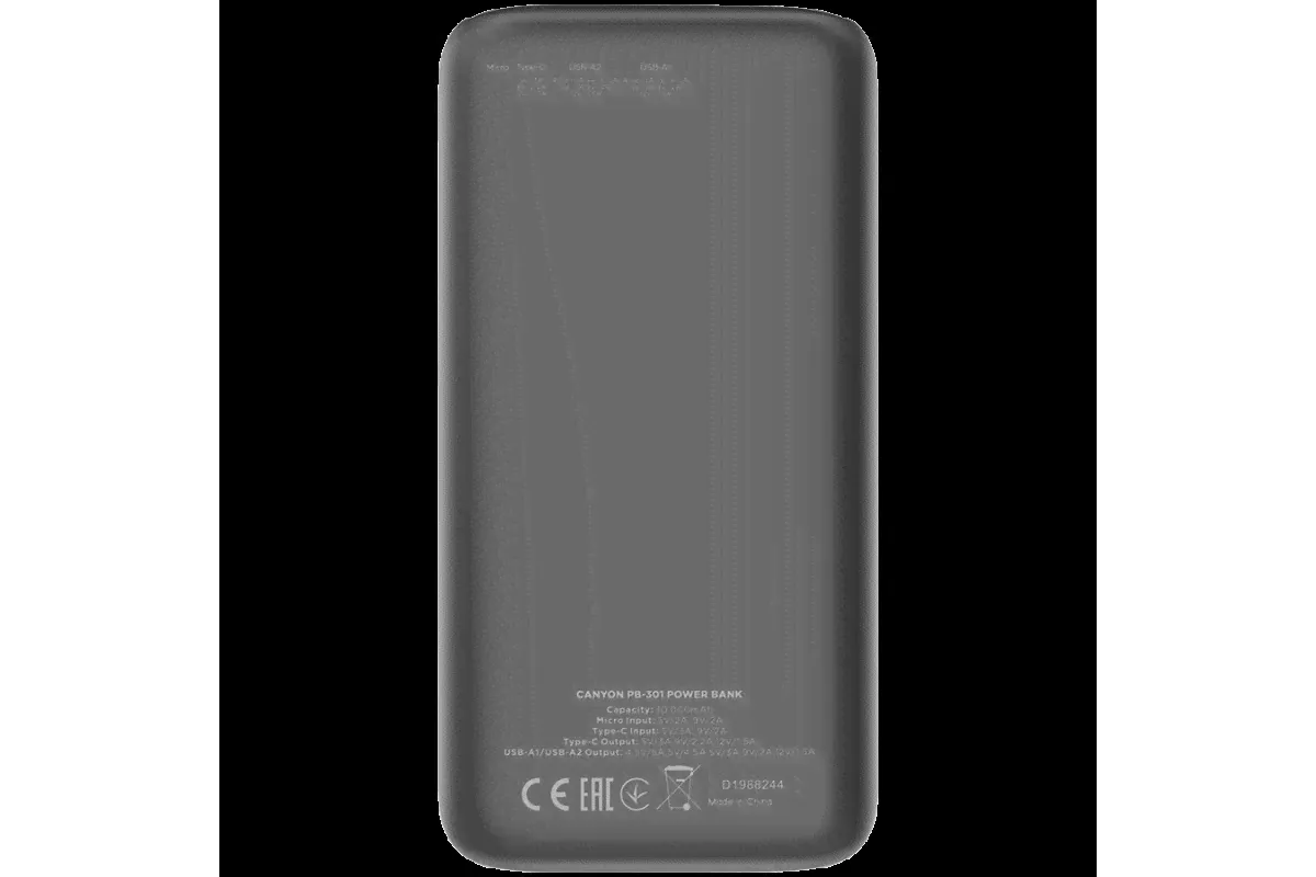 Внешний аккумулятор CANYON PB-301 CNE-CPB301B-3