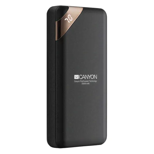 Внешний аккумулятор (Power Bank) CANYON PB202, 20000мAч, черный [cne-cpbp20b], PB202-0
