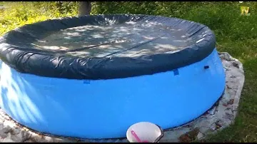 [Natalex] Установка бассейна на даче "Intex 3.66 x 0.90", от подготовки места, до набора воды...