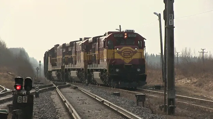Тройной американский тепловоз Ц36 на ст. Ракке / Triple GE C36-7i at Rakke station
