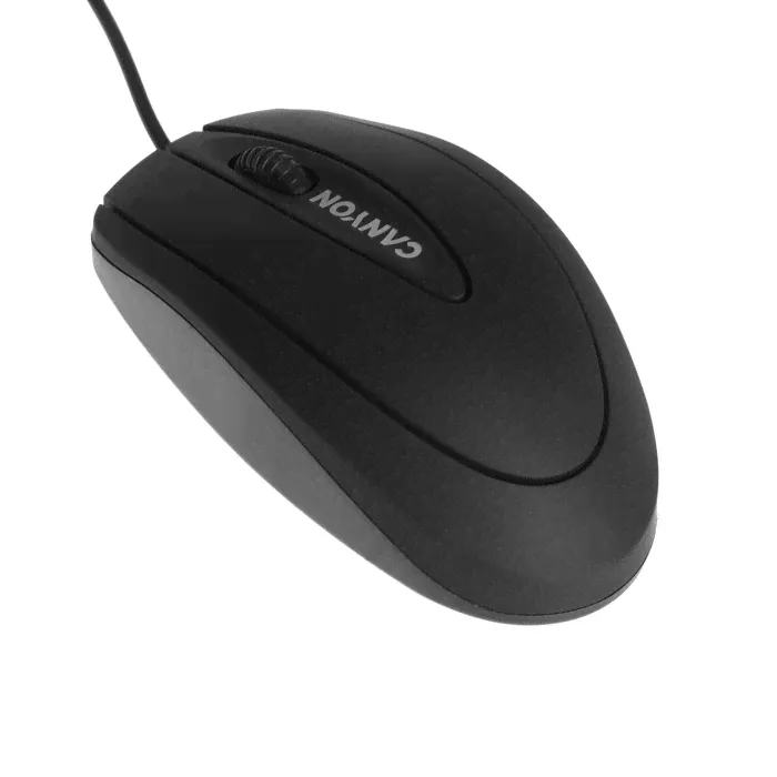 Мышь Canyon CNE-CMS1, проводная, оптическая, 1000 dpi, 3 кнопки, USB, чёрная