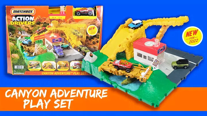 Распаковка спичечного коробка Action Drivers Canyon Adventure Playset — новинка 2022 года, со световыми и звуковыми эффектами