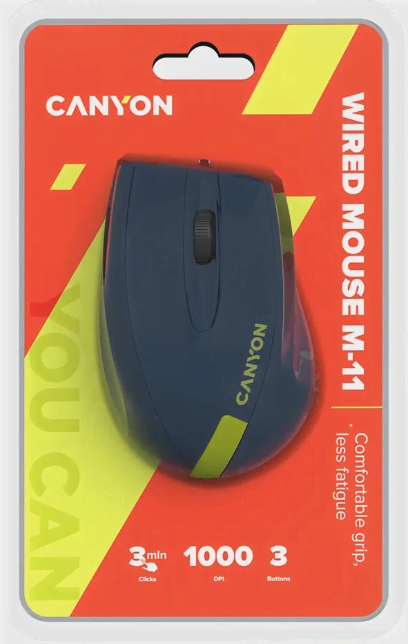 Мышь проводная Canyon M-11 синий USB CNE-CMS11BR (art.: 3920c22aeec32)-2